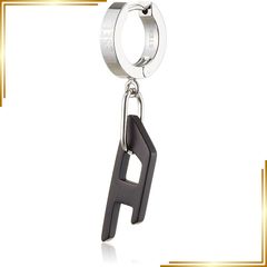 DIESEL ディーゼル シルバー フープピアス両耳（品番:144700DJW