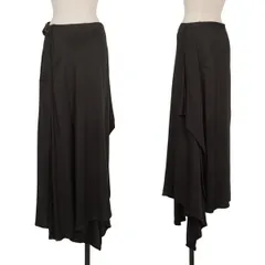 ヨウジヤマモト ノアールYohji Yamamoto NOIR レーヨンサイドドレープデザインラップスカート 黒M位のサムネイル