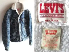希少 80sビンテージ LEVI'S リーバイス USA製 ボアデニムジャケット Gジャン ボアジャン L インディゴ ヴィンテージ古着