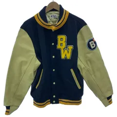 【中古】　BLUE WAVE　スタジャン　ブルゾン　切替　ワッペン　オーバーサイズ　古着　/1904