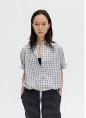 lawgy check stand collar blouson - メルカリ