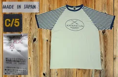 ⚠️⚠️ 日本製 C/5 BOAT HOUSE CLUB ボートハウス クラブ 袖ボーダー フロントプリント Tシャツ ツートンカラー ジョイマークデザイン