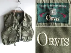 希少 状態良好 90sビンテージ ORVIS オービス ロゴ刺繍 多ポケット フィッシングベスト L-XL相当 カーキ オリーブ アウトドア 釣り 渓流 ヴィンテージ古着のサムネイル