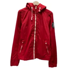 【中古】　Abercrombie＆Ficth　ナイロンジャンパー　アウター　フード　フルジップ　ワンポイント　ブランドロゴ　ワッペン　ジップポケット　アメカジ　古着　/1584