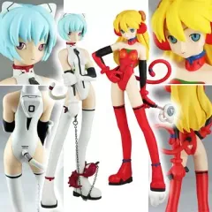 【中古】フィギュア 綾波レイ＆惣流・アスカ・ラングレー ぐりむろっく! ミックスエディション 再販版 「新世紀エヴァンゲリオン」 塗装済み完成品