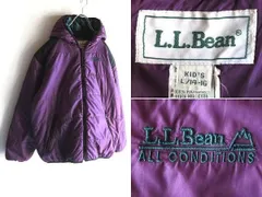 希少 90sビンテージ L.L.BEAN エルエルビーン ALL CONDITIONS ロゴ刺繍 プリマロフト ダウンジャケット KIDS L / MENS XS-S相当 パープル ヴィンテージ古着