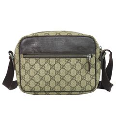 本物 グッチ GUCCI GGキャンバス ショルダーバッグ ハンドバッグ ダークブラウン 282534 バッグ 中古 GUCCI（グッチ） 本物 GUCCI GGキャンバス ショルダーバッグ