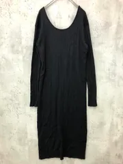 AZUL basic アズールバイマウジー 250CSM70-031B バックスリットリブニット ワンピース sizeM/黒 ■■ レディース