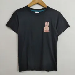 CUNE キューン ウサギ 半袖 Tシャツ カットソー クルーネック 両面 プリント コットン ブラック系 XS D876のサムネイル