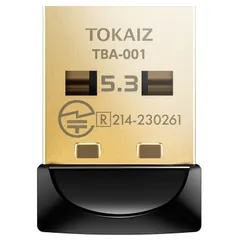 TOKAIZ bluetooth アダプター 5.3 レシーバー USB 子機 ドライバー不要 ブルートゥース ワイヤレス イヤホン コントローラー マウス キーボード ７つのディバイス追加可能 Windows 11 10 8.1 7 TBA-001