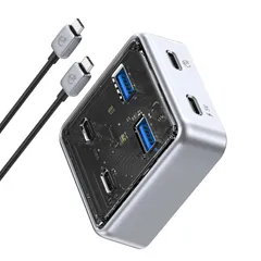 ORICO USB ハブ Type-C USB3.2 Gen2 10Gbps 高速データ転送 USB-C ハブ 4ポート 2xUSB-A+2xUSB-C 100cm ケーブル アルミ製 軽量設計 セルフパワー対応 Windows/Linux/Mac  ...
