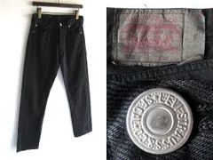 希少 EURO VINTAGE ビンテージ Levi's ユーロリーバイス 後染め ブラックデニムパンツ W30 黒 男女着用可 ヴィンテージ古着