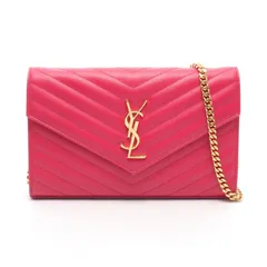 サンローランパリ SAINT LAURENT PARIS ショルダーバッグ カサンドラ クラシック 377828 マゼンダ レザー カサンドラ クラシック チェーンウォレット レディース Used B