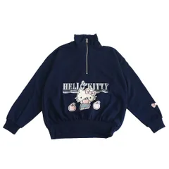 新品 [Sanrio] トレーナー キティハーフジップ ガールズ ネイビー 120