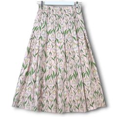 美品 ストラスブルゴ フローラルプリント プリーツ キュロットパンツ