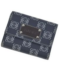 美品】ロエベ パスポートケース アナグラム ネイビー 手帳カバー LOEWE
