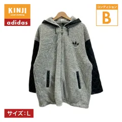 【中古】　adidas　中綿ジャンパー　80s vintage　80年代　ボアジャケット　アウター　キルティング　ワンポイント　ブランドロゴ　トレフォイルロゴ　刺しゅう　No.AA-5147　日本製　古着　/1930