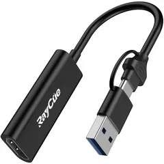 RayCue HDMI キャプチャーボード Switch対応 ビデオキャプチャカードゲームキャプチャー 4K入力＆1080P出力 USB&Type C 2 in 1 小型軽量 ゲーム録画/HDMIビデオ録画/ライブ配信用 Windows/Linux/ ...のサムネイル