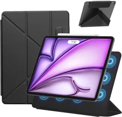 iPad Air 11インチ ケース M2/M3/M4 対応 マグネットスタンド ブラック