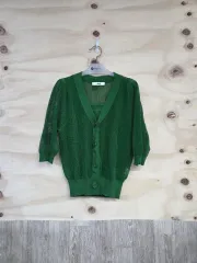 1177) エッジ ノースリーブ カーディガン セット