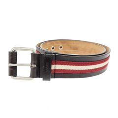 希少 美品】BALLY バリー ベルト トレインスポッティング レザー 茶×赤 