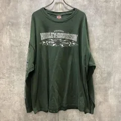 HARLEY DAVIDSON ハーレーダビッドソン 両面プリント 長袖TEE グリーン サイズ3XL 