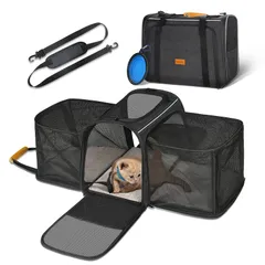 猫キャリーバッグ Morpilot ペットキャリー 拡張可能 4way ペットハウス 中?大型猫用?小型犬?うさぎ用 ペットキャリー バッグ シートベルト 固定可能 折りたたみ 通気性臭 気がない 引っ掻き傷に強い 避難用/お出かけ/ドライブ 40f8f31e