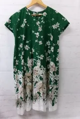 【中古】【ﾀｸﾞ付】 KEI HAYAMA PLUS ｹｲﾊﾔﾏﾌﾟﾘｭｽ ｶｼｭｸｰﾙ風花柄ﾜﾝﾋﾟｰｽ ﾊﾞｯｸｼﾞｯﾌﾟｱｯﾌﾟ 06120482 ｸﾞﾘｰﾝ F 991916995のサムネイル