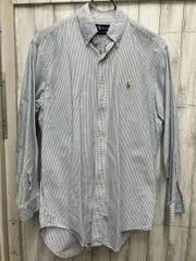 RALPH LAUREN 長袖シャツ90-00s ストライプ ライトブルー