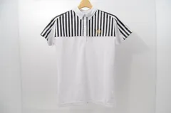 未使用品 レディース ラッセルノ RUSSELUNO 半袖ポロシャツ 1(M) 白×黒 ホワイト×ブラック ストライプのサムネイル