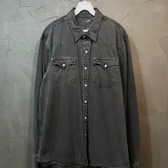 XL リーバイス Levis ヴィンテージ ブラックデニム ピグメント ウェスタン シャツ