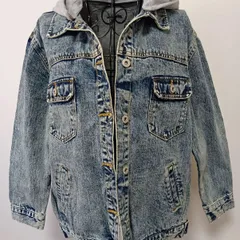 【新品同様】【超美品】♡渋谷系／ロックステディ系♡【Petit Fleur／ペティフラー】ボーイフレンド ケミカルウオッシュ  メランジグレーパーカー Gジャン 　315.