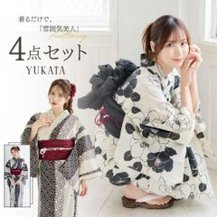 dazzy セパレート浴衣 花柄浴衣・帯・着付けガイド4点セット おまけ