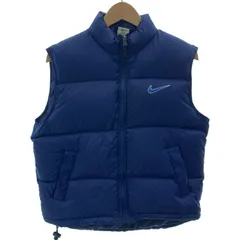 【中古】 NIKE ダウンベスト 90s vintage 90年代 OLD ハイネック フルジップ 無地 ワンポイント スウッシュ 刺しゅう スポーツ 古着 /2002のサムネイル