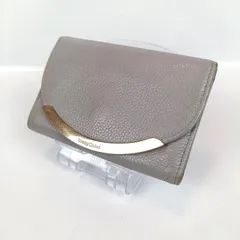 SEE BY CHLOE シーバイクロエ 三つ折り財布 グレージュ ロゴプレート レディース レザーのサムネイル