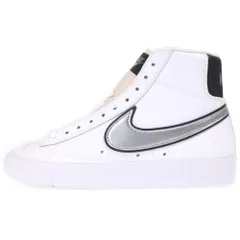 NIKE (ナイキ) BLAZER MID '77 ESS ブレザー ミッドカット ハイカットスニーカー 24.5cm DH0070 100 ホワイト