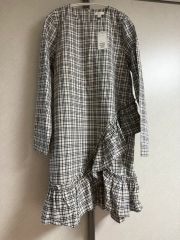 新品未使用 ZIN KATO 薄手 コート チェック柄 ワンピース ジンカトウ 