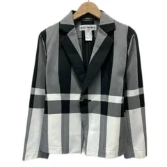 【中古】　ISSEY MIYAKE　テーラードジャケット　アウター　チェック　ストライプ　シングルボタン　フロントポケット　サンプル品　日本製　ドメスティック　古着　/1156のサムネイル