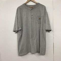 レトロ オールド ヘンリーネック 半袖 Tシャツ グレー XL アウトドア 
