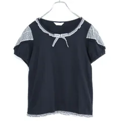 【美品】ピンクハウス★ギンガムチェック柄が可愛い♪ 半袖カットソー カットワーク刺しゅうデザイン サイズ3(M) 黒系 z19976