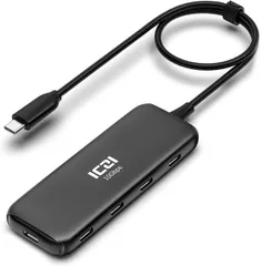 10Gbps USB C ハブ3.2 Gen 2 4ポート拡張、ICZI USBC から 4*USBC type-c ハブ 延長ケーブル セルフパワー/バスパワー 4* USB-C増設 Type-C 拡張 タイプc 複数 スリム設計 軽量 MacBo ...