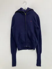 RALPH LAUREN SPORT ラルフローレンスポーツ カーディガン/ボレロ M ネイビー コットン ウール・ニット 無地 ワンポイント ブランドロゴ 刺繍 ショート丈 長袖