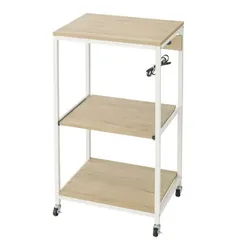 [신품/미사용] 루미너스 RGC-3NA 전자레인지 스탠드 3단 콘센트 포함 #5567 -0501-1-3 야광 내추럴 캐스터 키친 랙 전자레인지 스탠드