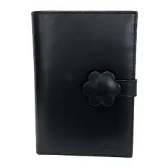 FURLA(フルラ) 2つ折り財布 - 黒 フラワー(花) レザー