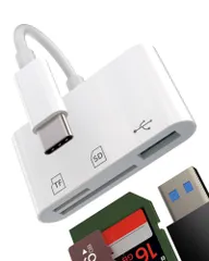 USB Cオスto USB-AメスタイプC マイクロSD SDカードリーダー(3 in 1)OTG 3.0変換アダプター対応Apple MFI認証Thunderbolt 4 プラグコネクタMicrosd TFフラッシュカードカメラ写真保存データ転送バ ...