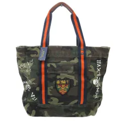 美品 POLO RALPH LAUREN ポロ・ラルフローレン トートバッグ F CLASSICS スカルワッペン カモフラージュ柄 キャンバス カモフラージュ メンズ 【中古】
