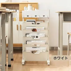 AORTD サイドワゴン 本棚 書類ワゴン キャスター付き 引き出し デスク下 収納ラック 大容量 スリム サイドテーブル デスク収納 チェスト デスクワゴン オフィス収納 多目的ワゴン テレワーク リモートワークのサムネイル