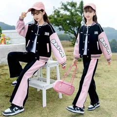 人気商品 子供 ジャージ スウェット 上下 女の子 セットアップ キッズ スポーツウェア 運動着 ルームウェア 上下セット 韓国 子供服 小学生 ガールズ 春秋