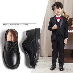 人気商品 男の子 フォーマルシューズ レースアップシューズ ローファー 子供靴 黒 発表会 演奏会 通学靴 軽量 入園式 卒園式 七五三 結婚式 発表会のサムネイル