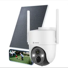 COCOCAM 4K 8MP犯カメラ 屋外ソーラー 防犯カメラ無線6Wソーラーパネル付きのサムネイル